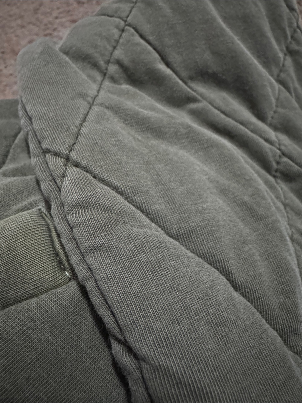Wild Fable Bomber Style ZipUp Sweatshirt Jacket-Sz xs-Cotton-Olive Green-Quilted - Picture 14 of 15
